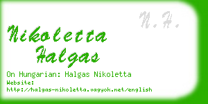 nikoletta halgas business card